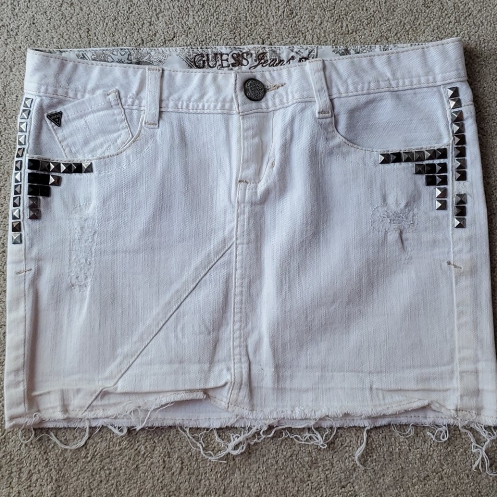 GUC White Guess Jean Skirt